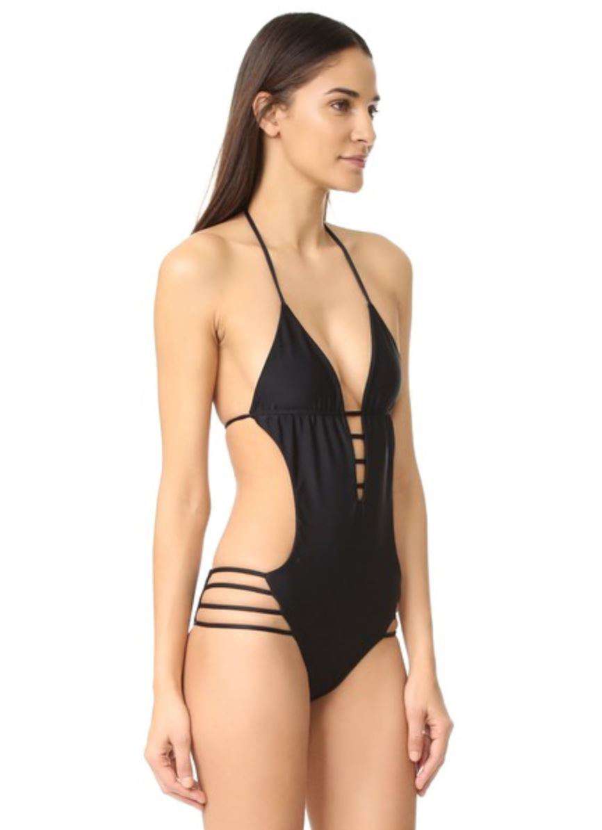 TORI PRAVER AGAVE BLACK ONE PIECE SWIMSUIT SMALL