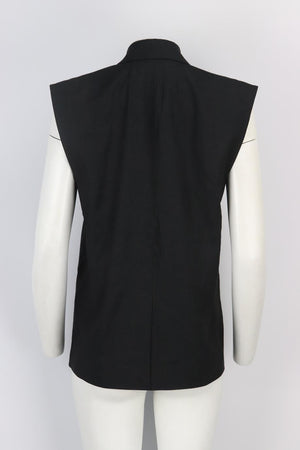 FRAME DOUBLE BREASTED LINEN BLEND GILET XSMALL