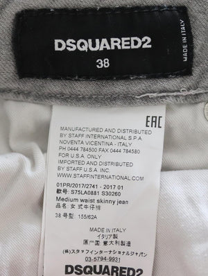 DSQUARED2 DISTRESSED LOW RISE SKINNY JEANS IT 38 UK 6