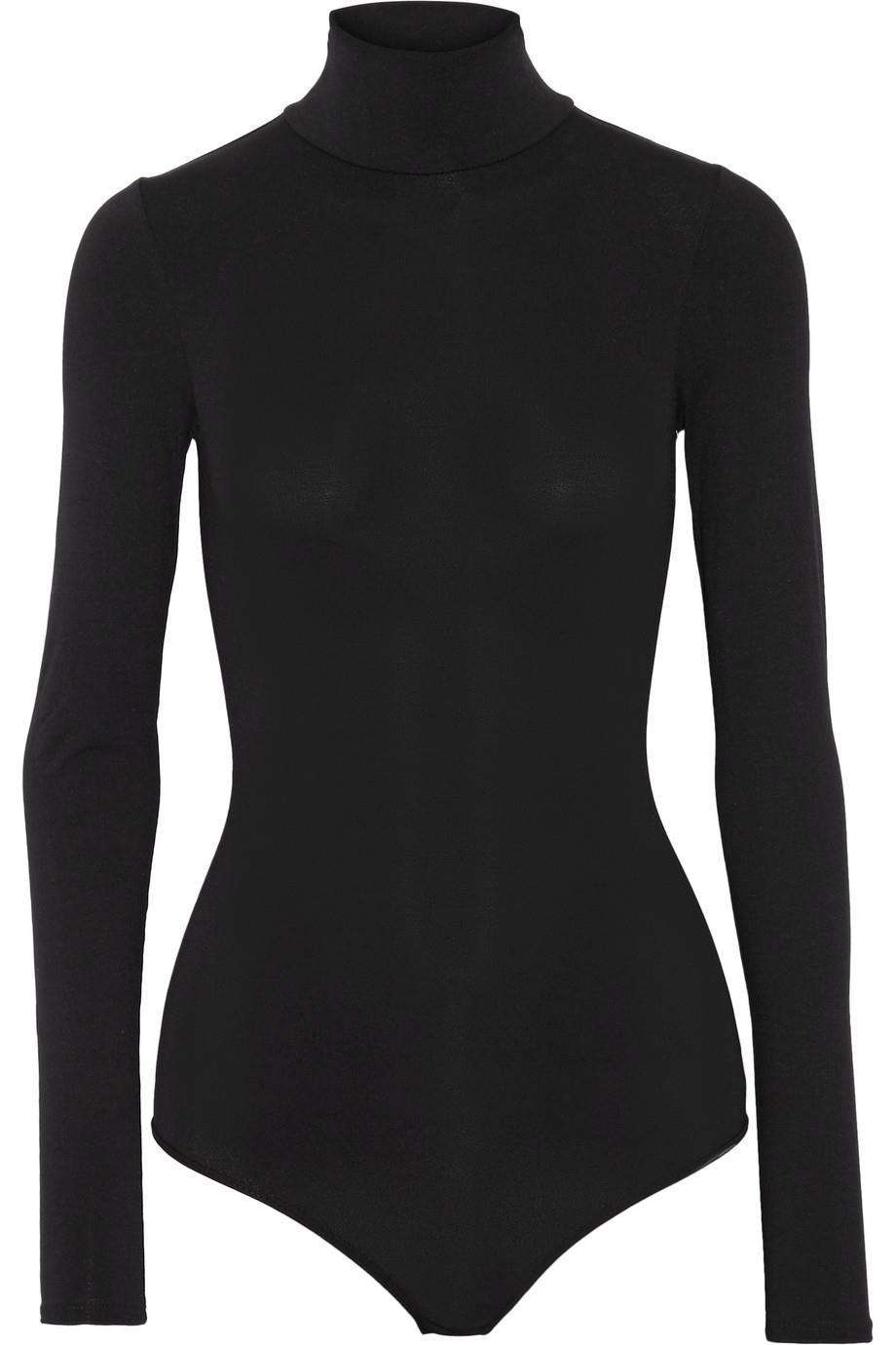 THEORY TACE STRETCH JERSEY TURTLENECK BODYSUIT ONE SIZE