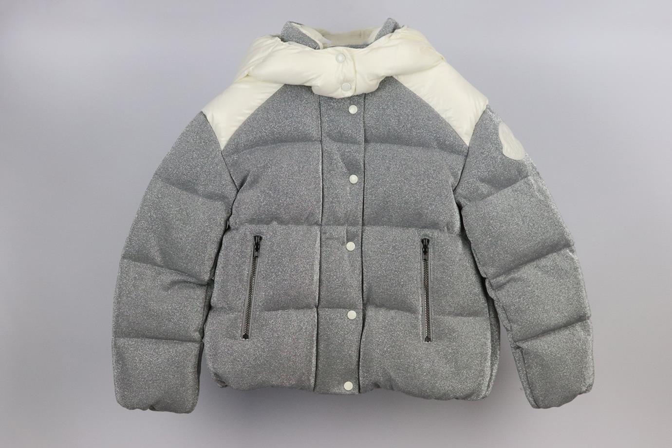 MONCLER KIDS GIRLS METALLIC DOWN PADDED JACKET 8 YEARS