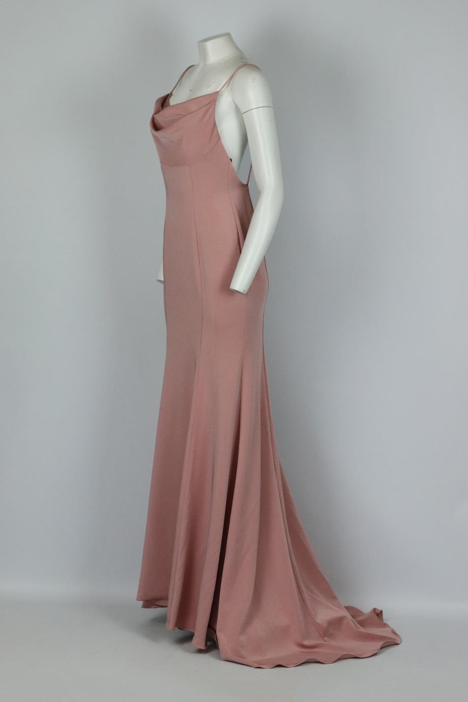 TO THE NINES OPEN BACK DRAPED STRETCH JERSEY GOWN UK 10