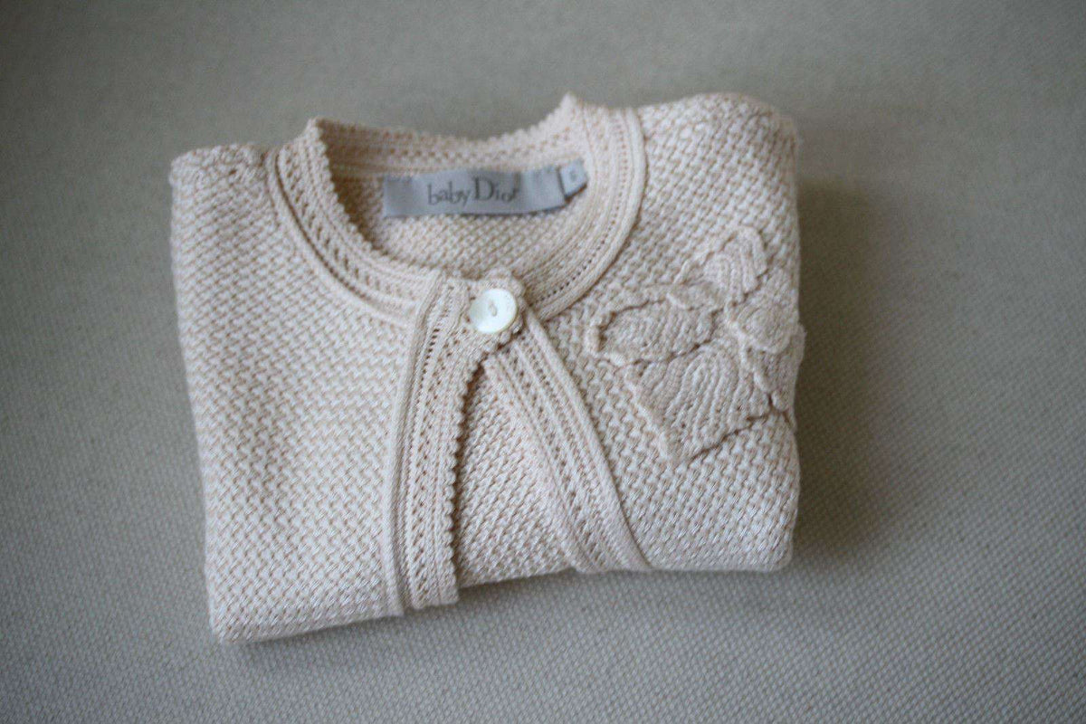 BABY DIOR PEACH SILK BLEND CARDIGAN 6 MONTHS