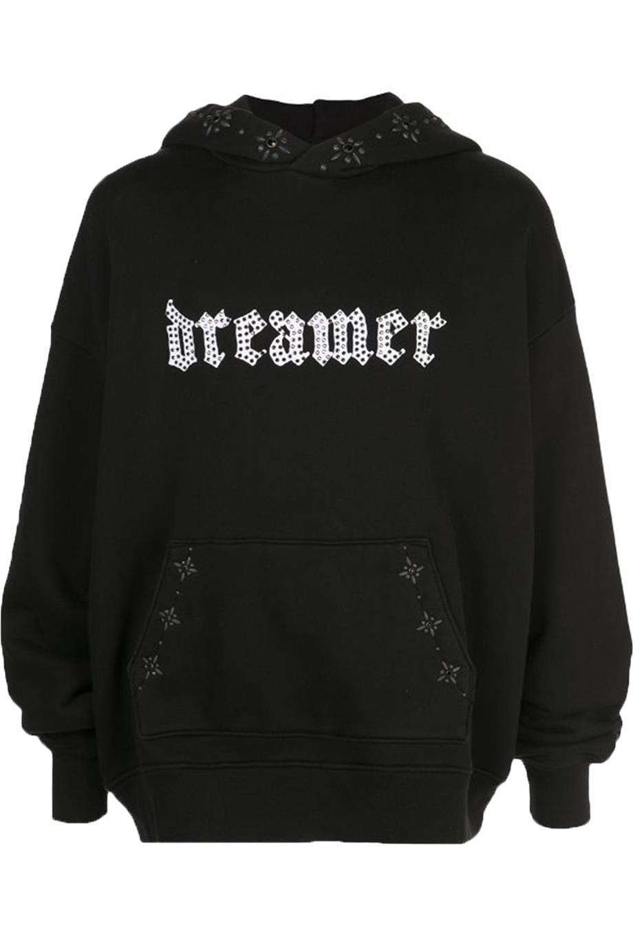 AMIRI DREAMER STUD EMBELLISHED COTTON JERSEY HOODIE MEDIUM