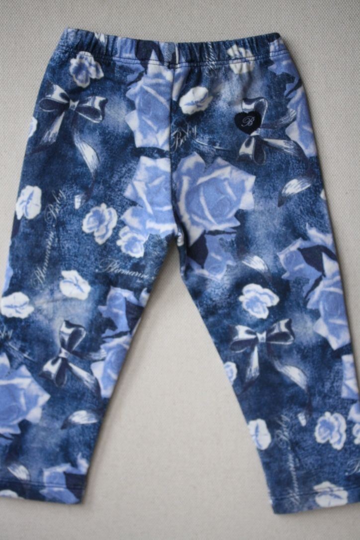 BLUMARINE BABY BLUE FLORAL PRINT LEGGINGS 18 MONTHS