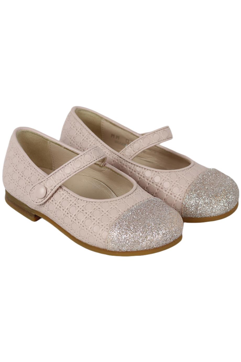 CHRISTIAN DIOR BABY GIRLS MICROCANNAGE LEATHER BALLERINA FLATS EU 22 UK 5