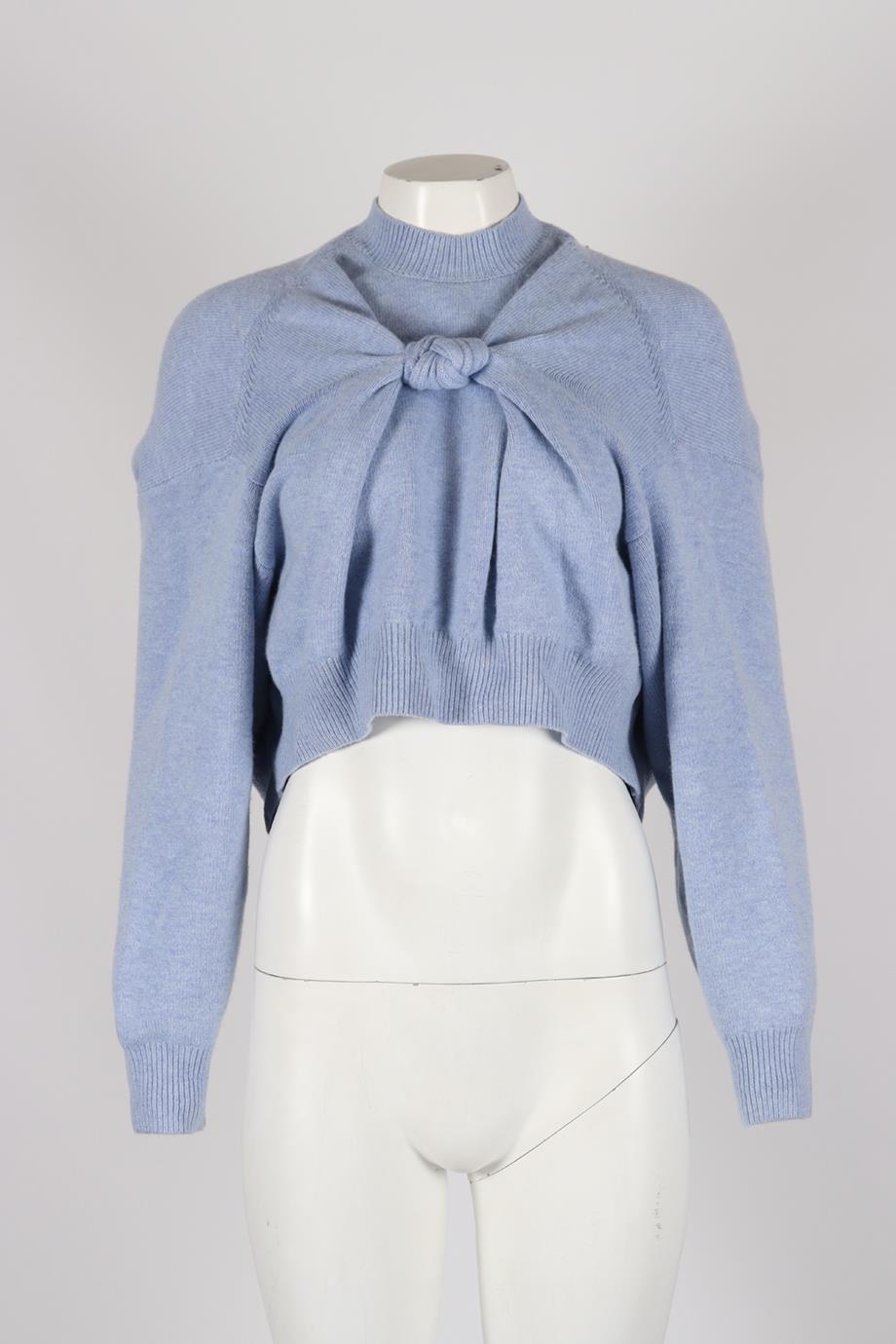 ALEXANDER WANG KNOTTED WOOL AND CASHMERE BLEND SWEATER SMALL