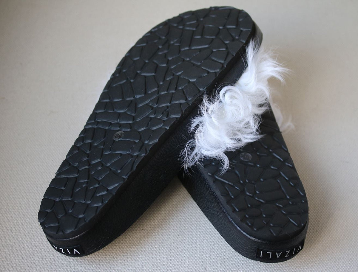 VIZALI SHEARLING FUR SLIDES EU 38 UK 5 US 8