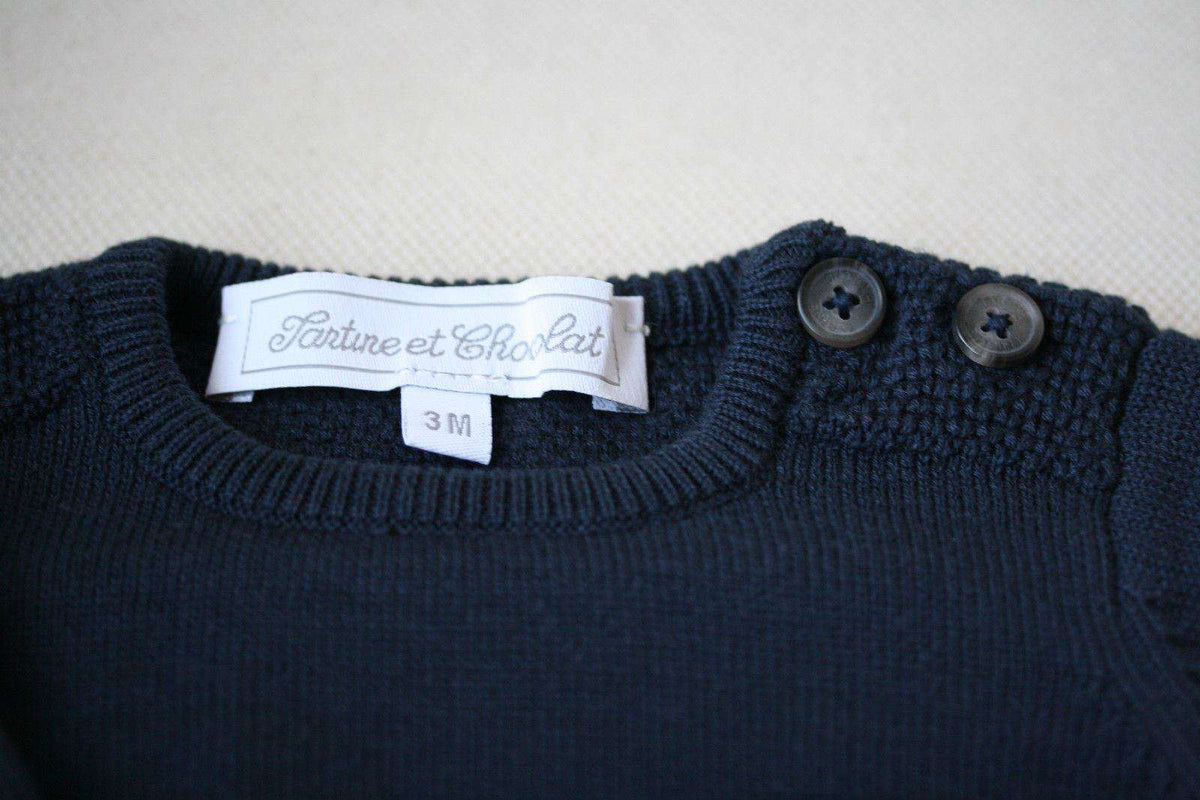 TARTINE ET CHOCOLAT BABY NAVY SWEATER 3 MONTHS