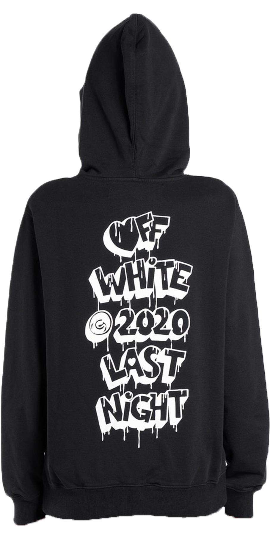 OFF-WHITE C/O VIRGIL ABLOH PRINTED COTTON JERSEY ZIP UP HOODIE MEDIUM