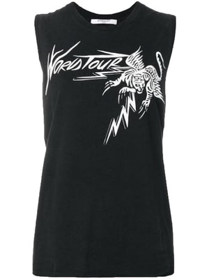 GIVENCHY WORLD TOUR PRINTED COTTON TANK TOP LARGE