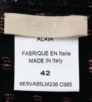 AZZEDINE ALAÏA METALLIC JACQUARD KNIT CARDIGAN