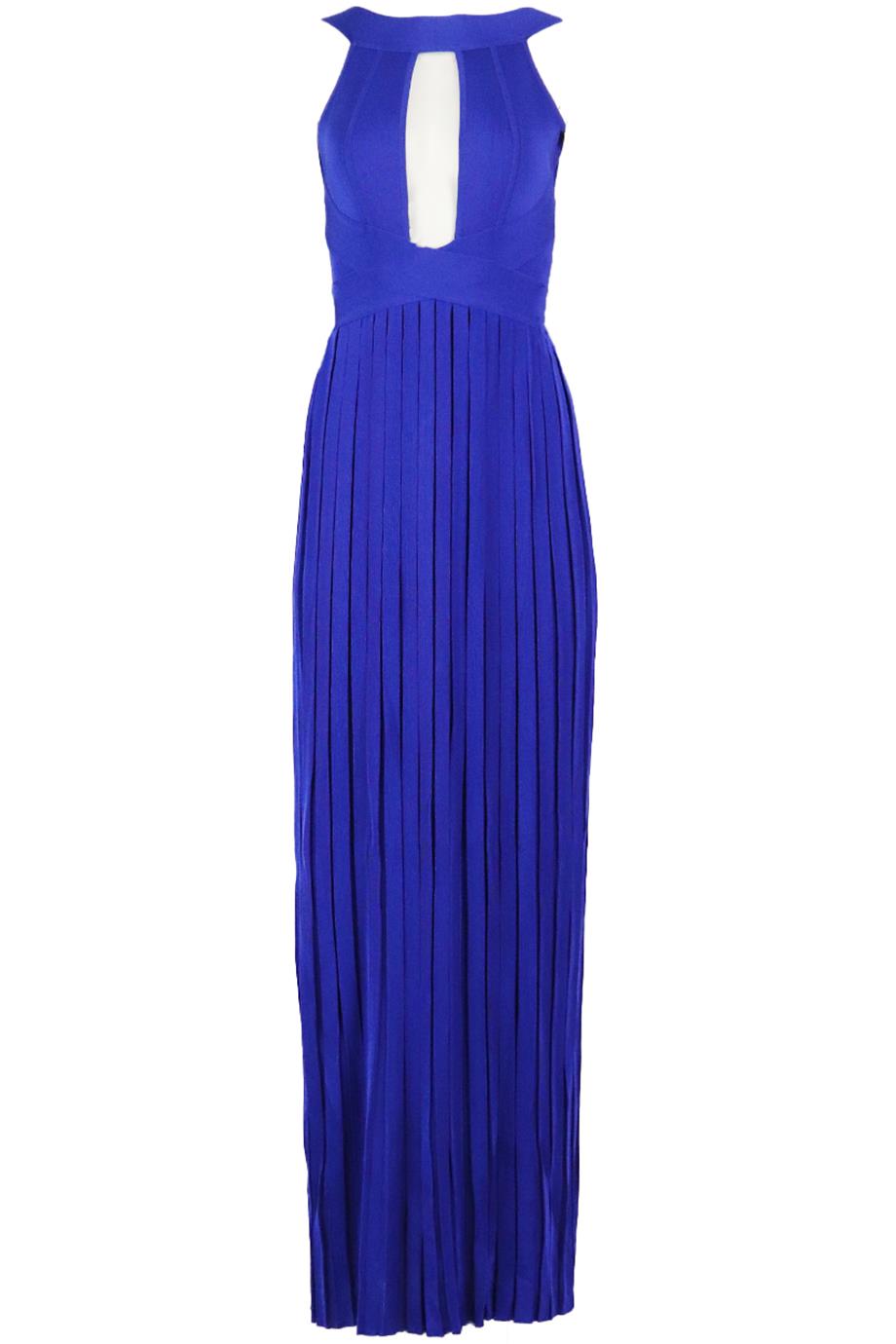 BALMAIN CUTOUT PLEATED STRETCH KNIT GOWN FR 36 UK 8