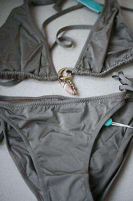 MELISSA ODABASH BEIGE TRUFFLE CORSICA HALTER BIKINI UK 12/10