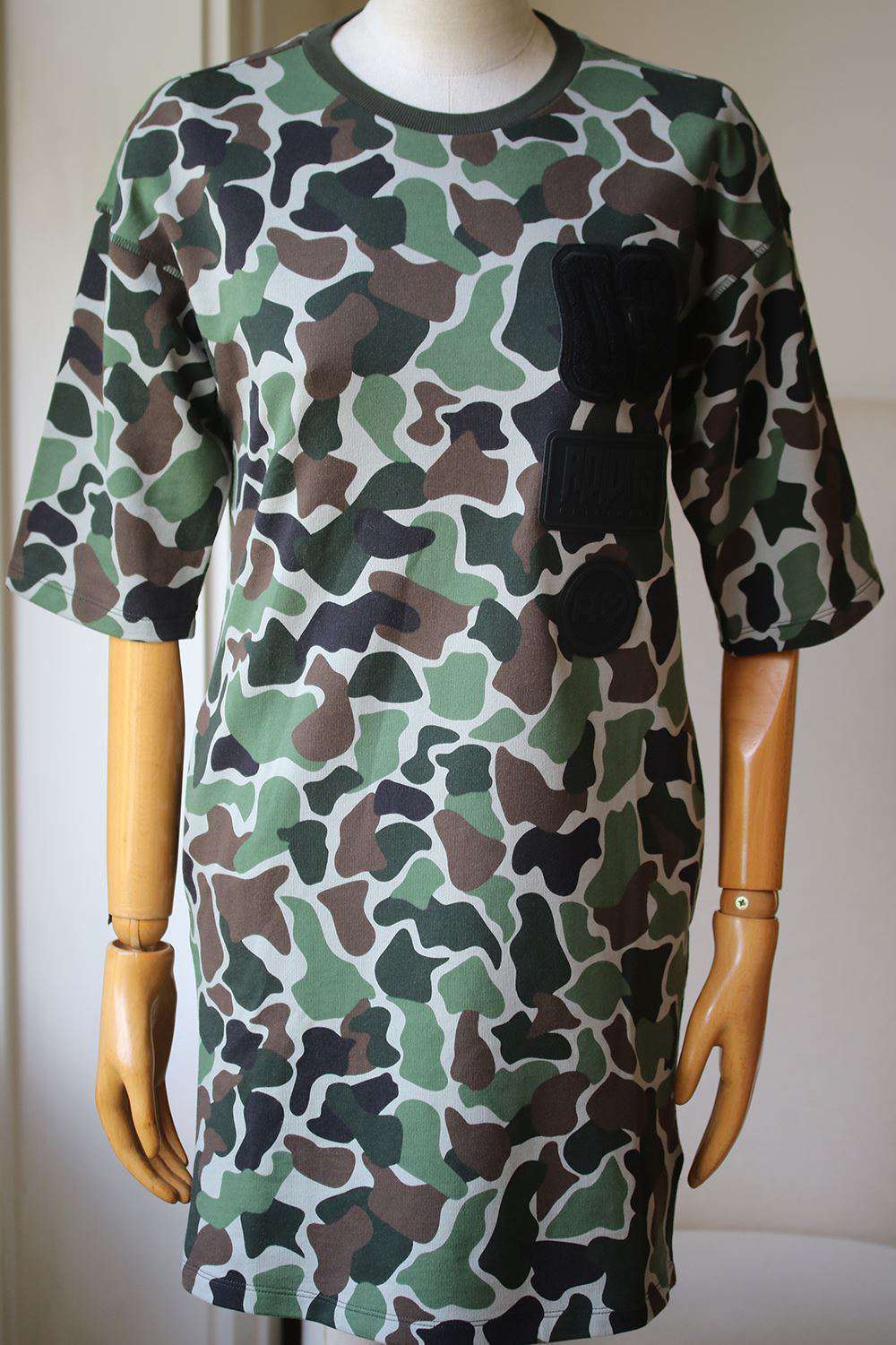 ADIDAS ORIGINALS CAMO COTTON T-SHIRT DRESS UK 6