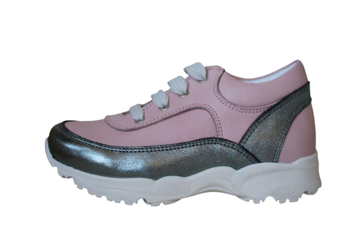 LANVIN GIRLS PINK LEATHER TRAINERS EU 26 UK 8.5