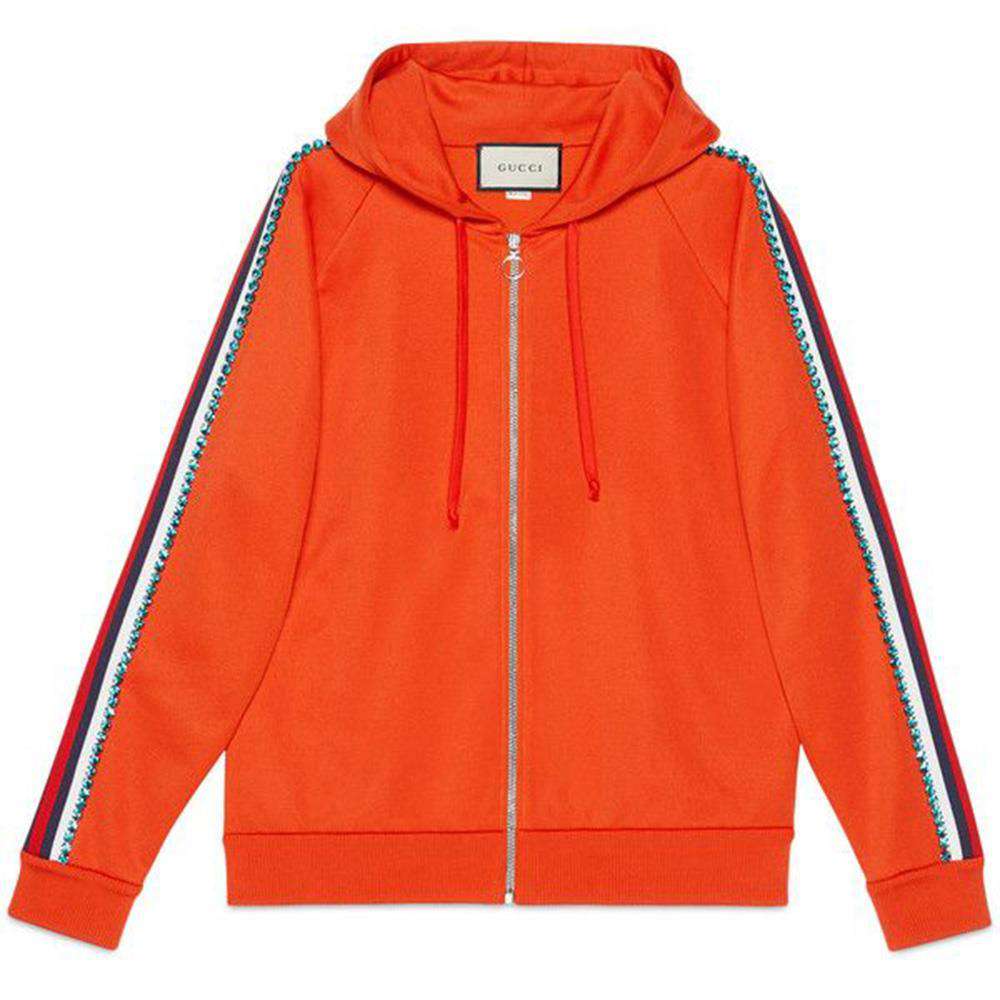 GUCCI CRYSTAL EMBROIDERED JERSEY SWEATSHIRT XSMALL