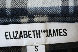 ELIZABETH AND JAMES BUCKLEY PLAID FRAYED HEM SHIRT SMALL