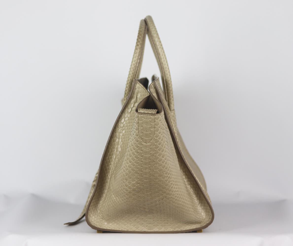 CELINE MEDIUM PYTHON PHANTOM LUGGAGE TOTE BAG