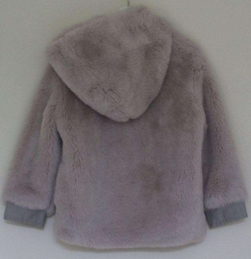 STELLA MCCARTNEY KIDS GIRLS GREY SYNTHETIC FUR TREASURE HOODED COAT 4 YEARS