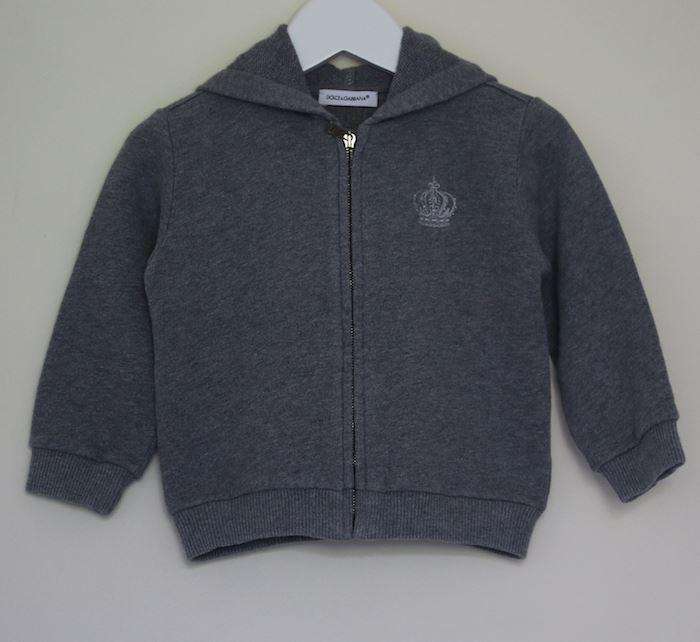 DOLCE & GABBANA BABY BOYS GREY ZIP-UP TOP 9-12 MONTHS