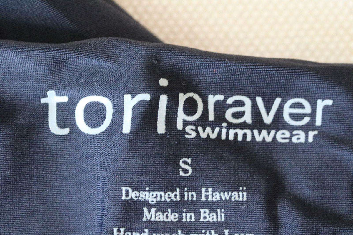 TORI PRAVER AGAVE BLACK ONE PIECE SWIMSUIT SMALL
