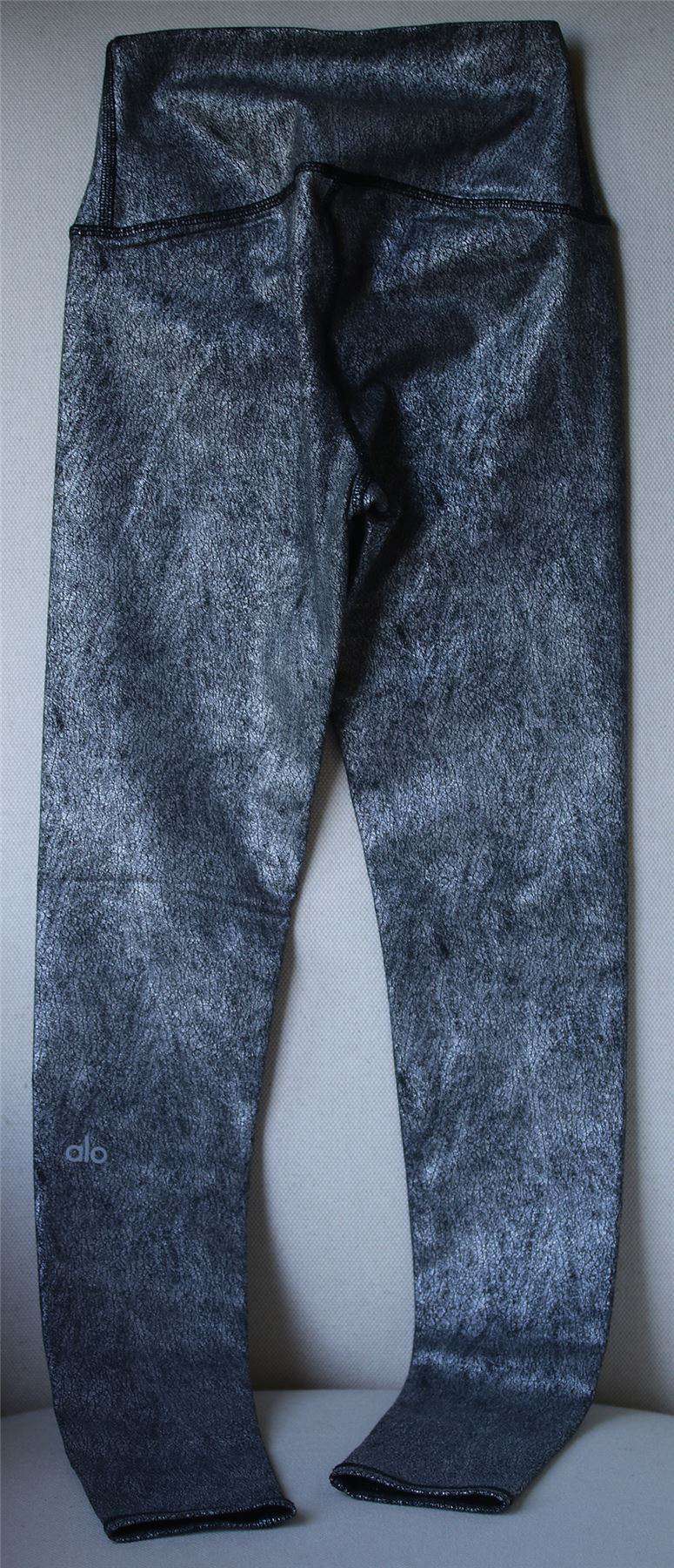 ALO YOGA HIGH-WAISTED AIRBRUSH METALLIC LEGGINGS XXSMALL