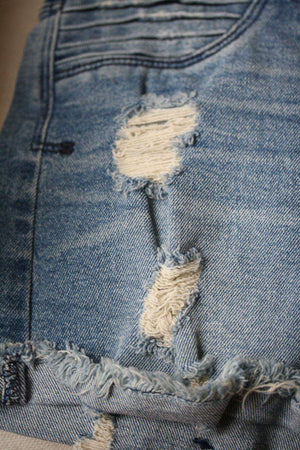 RTA SALVADOR DESTROYED DENIM SHORTS W27 UK 8/10