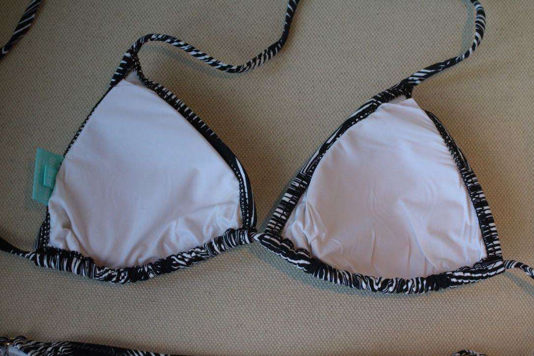 MELISSA ODABASH BLACK AND WHITE GRAPHIC BIKINI UK 10/14