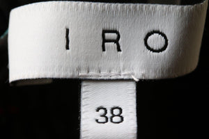 IRO JESSY RUFFLED PRINTED CHIFFON HALTERNECK DRESS FR 38 UK 10