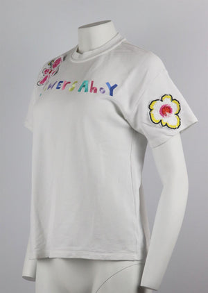MIRA MIKATI EMBROIDERED COTTON TERRY TOP FR 36 UK 8
