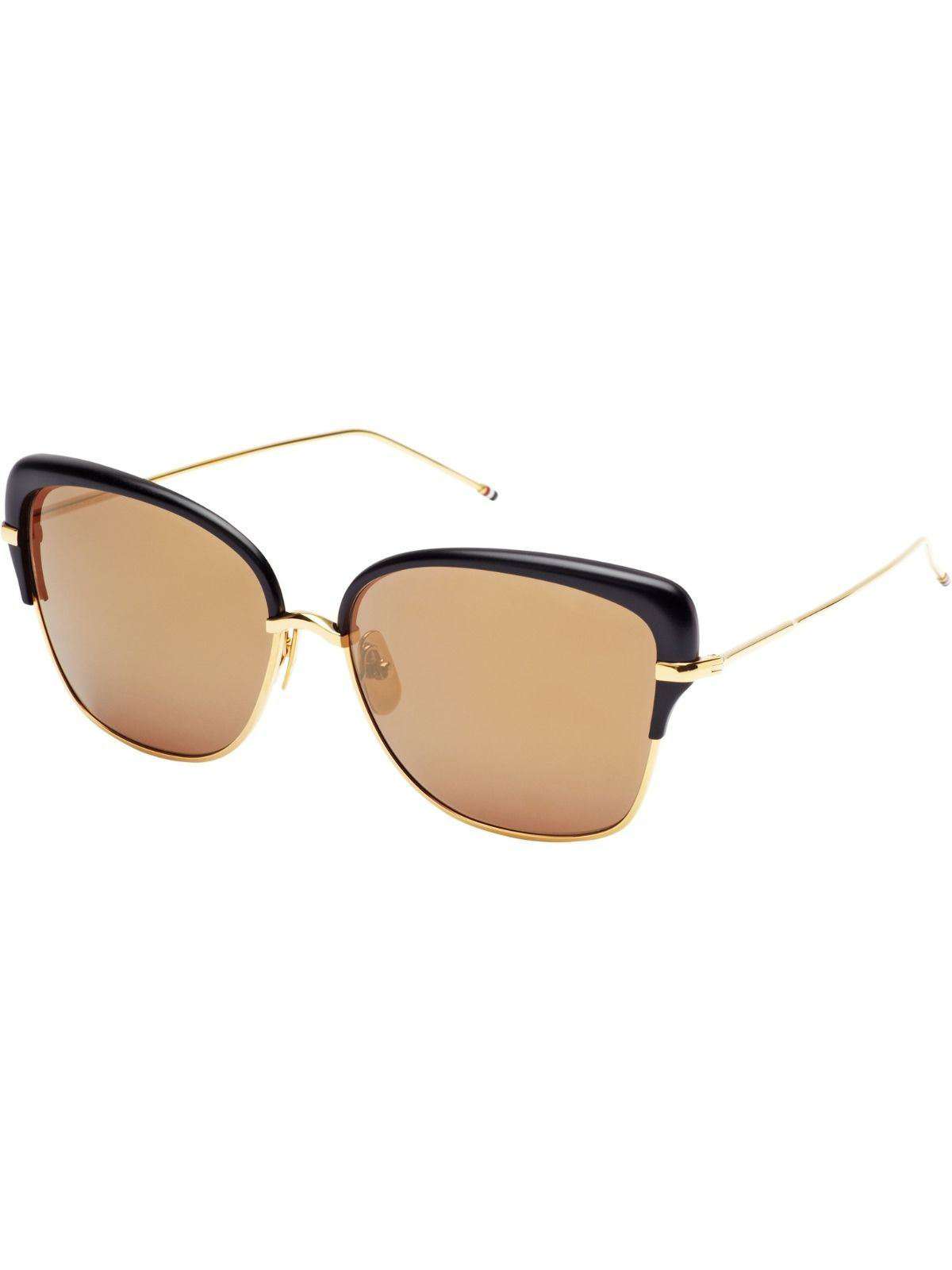 THOM BROWNE TB 201 B GOLD AND BLACK SUNGLASSES