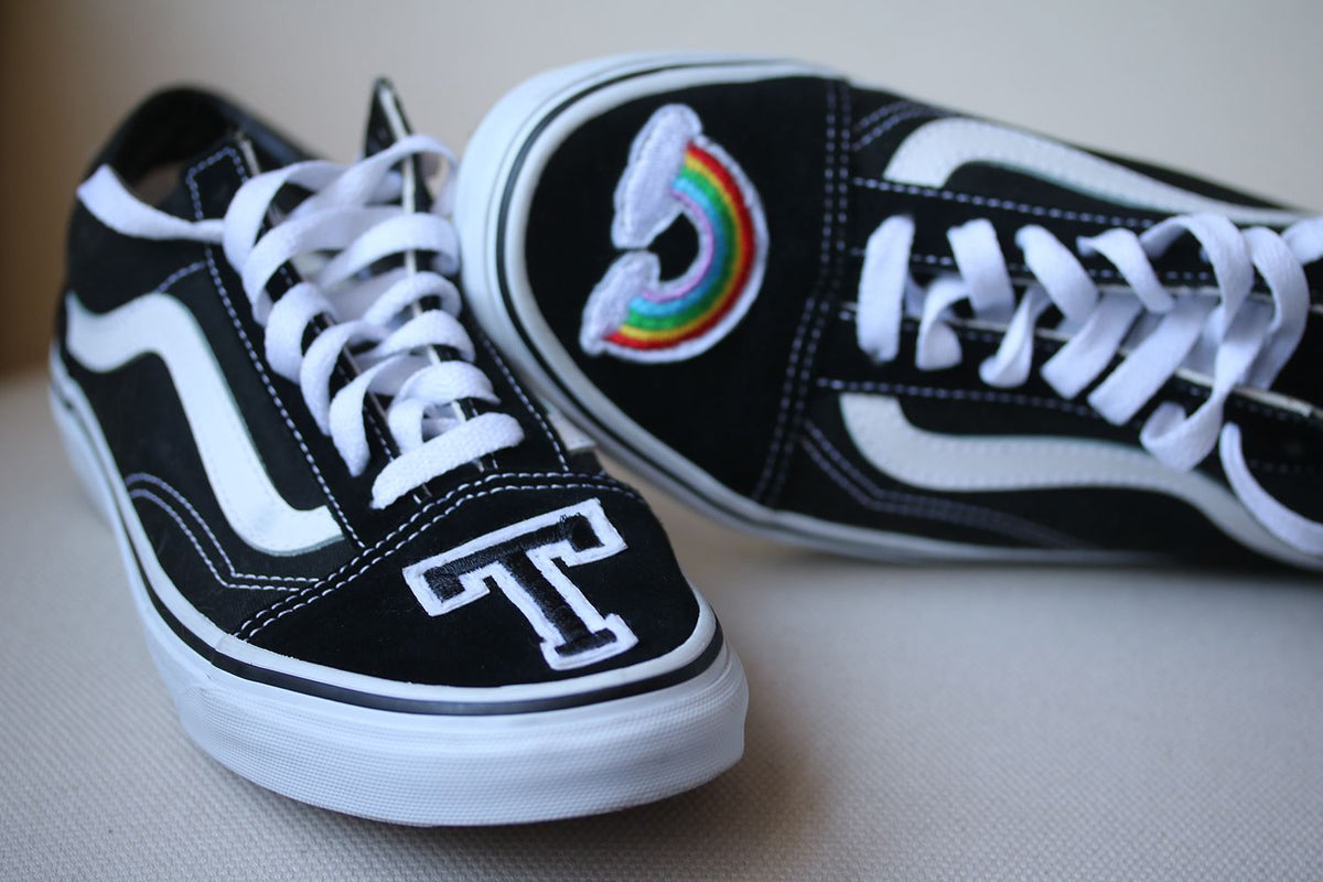 VANS OLD SKOOL EMBROIDERED CUSTOM SNEAKERS EU 38.5 UK 5.5 US 8