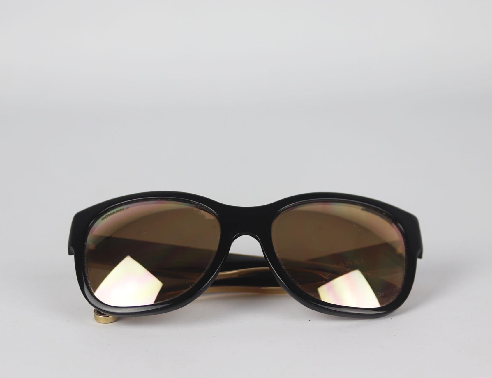 CHANEL D FRAME METAL AND ACETATE SUNGLASSES