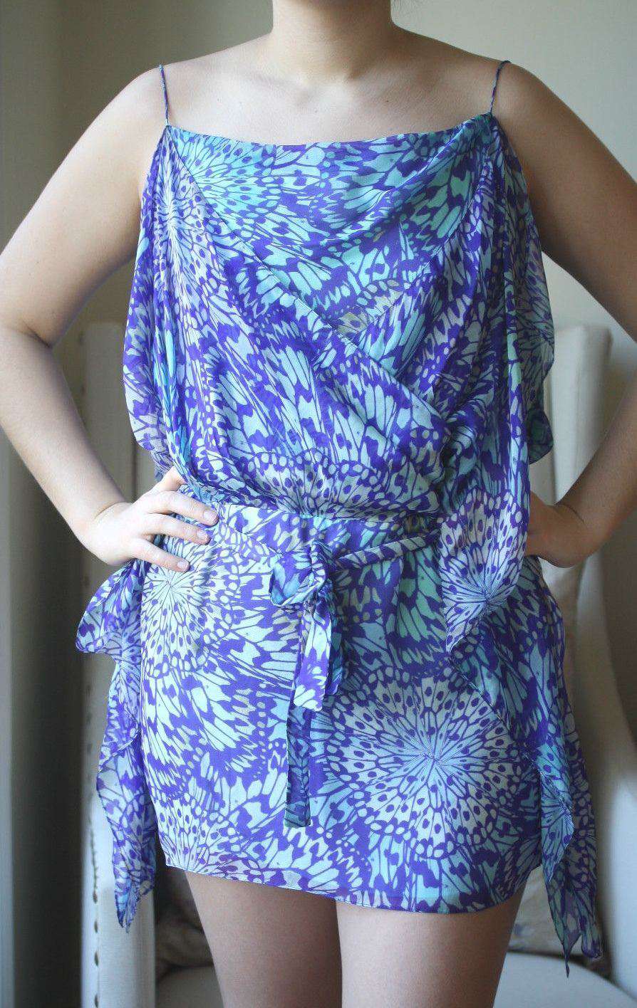 MATTHEW WILLIAMSON COVERUP KAFTAN PETAL DRESS UK 10