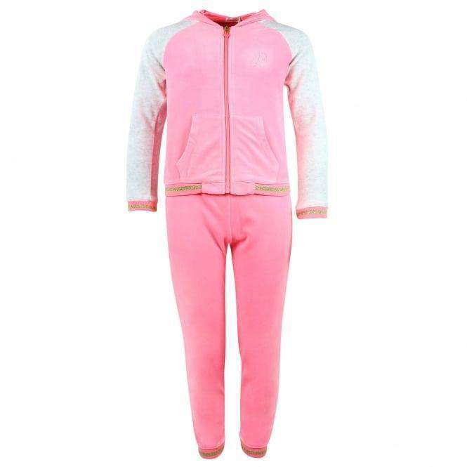BILLIEBLUSH KIDS GIRLS LOGO VELOUR TRACKSUIT 5 YEARS