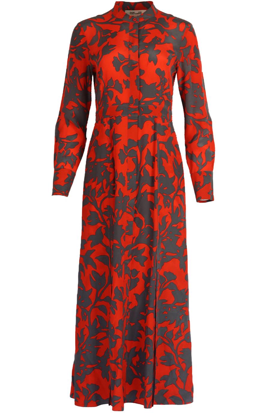 DIANE VON FURSTENBERG FLORAL PRINT SILK MAXI DRESS US 6 UK 10