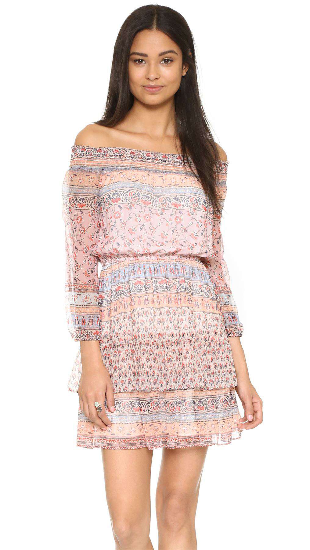 SHOSHANNA ROSALYN OFF THE SHOULDER MINI DRESS US 4 UK 8