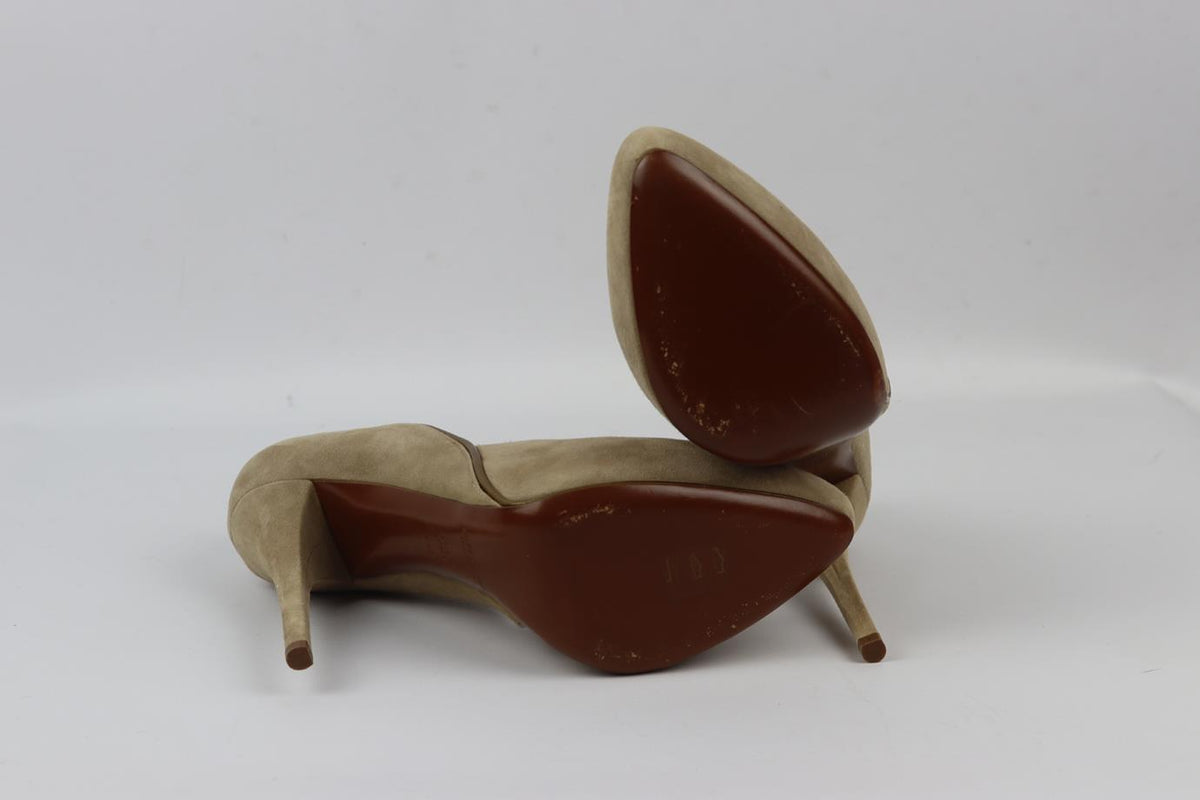 RALPH LAUREN PURPLE LABEL SUEDE PLATFORM PUMPS EU 39.5 UK 6.5 US 9.5