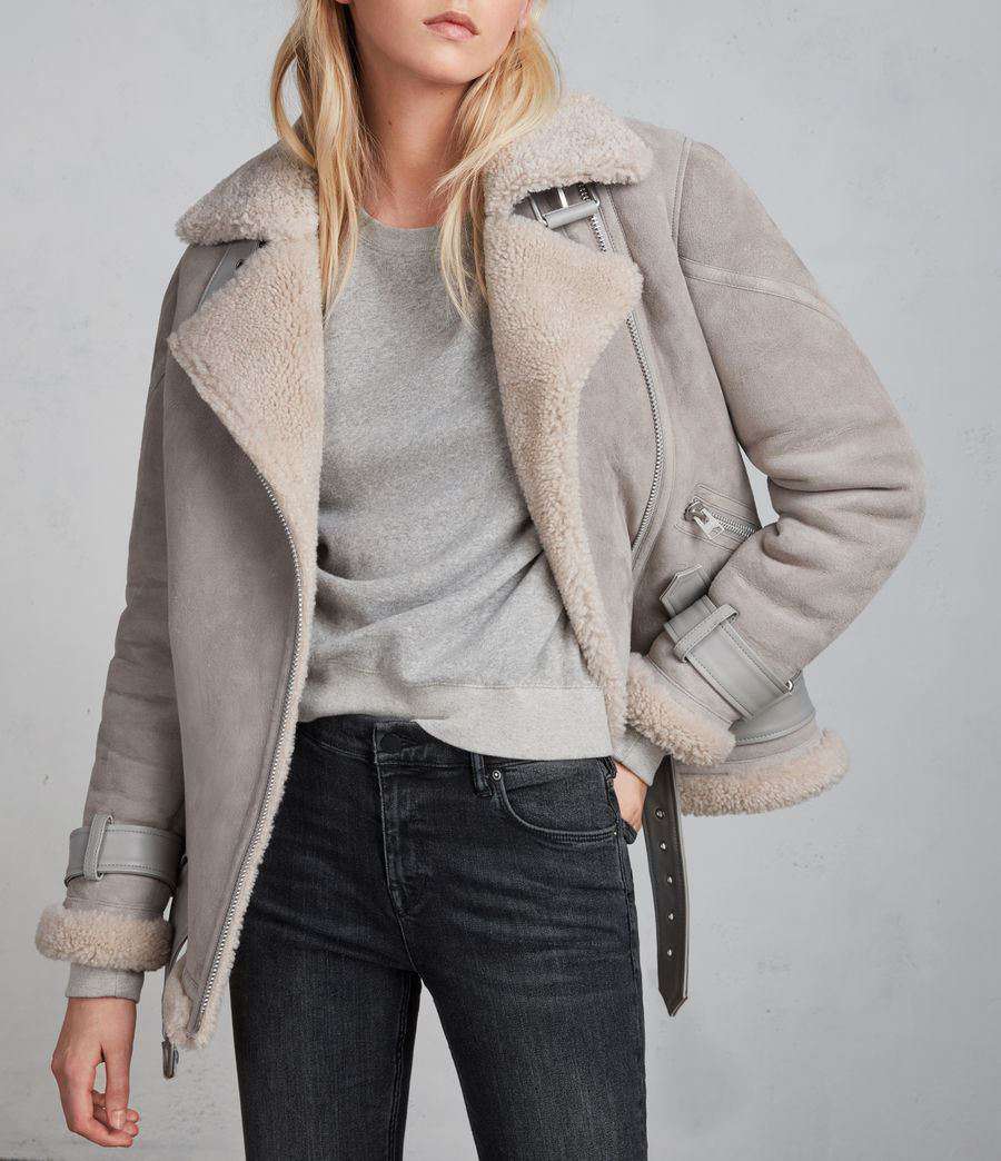 ALL SAINTS HAWLEY OVERSIZED SHEARLING BIKER JACKET SMALL