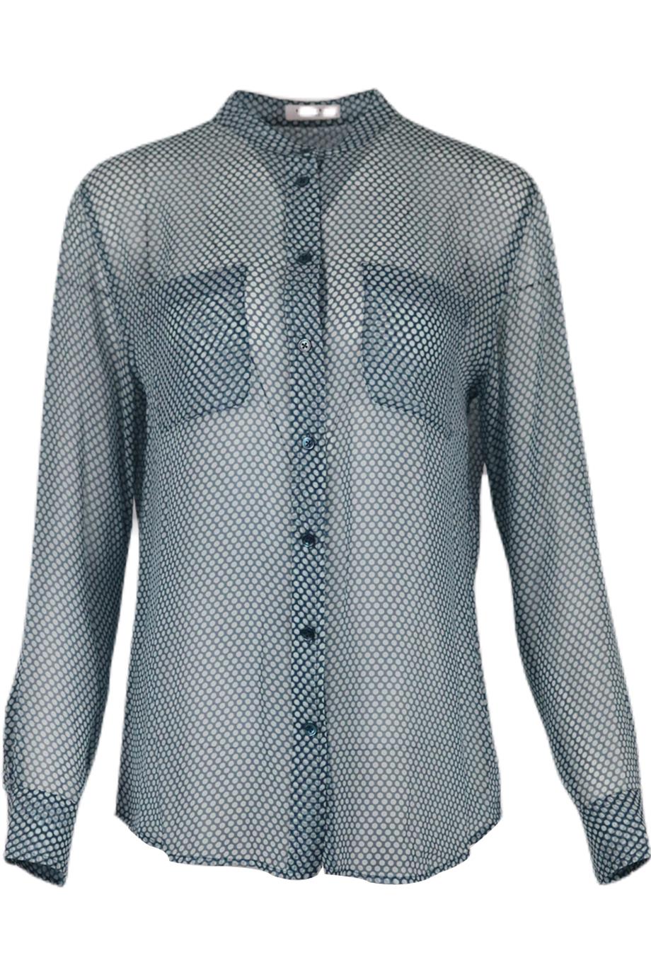 EQUIPMENT POLKA DOT SILK GEORGETTE BLOUSE MEDIUM
