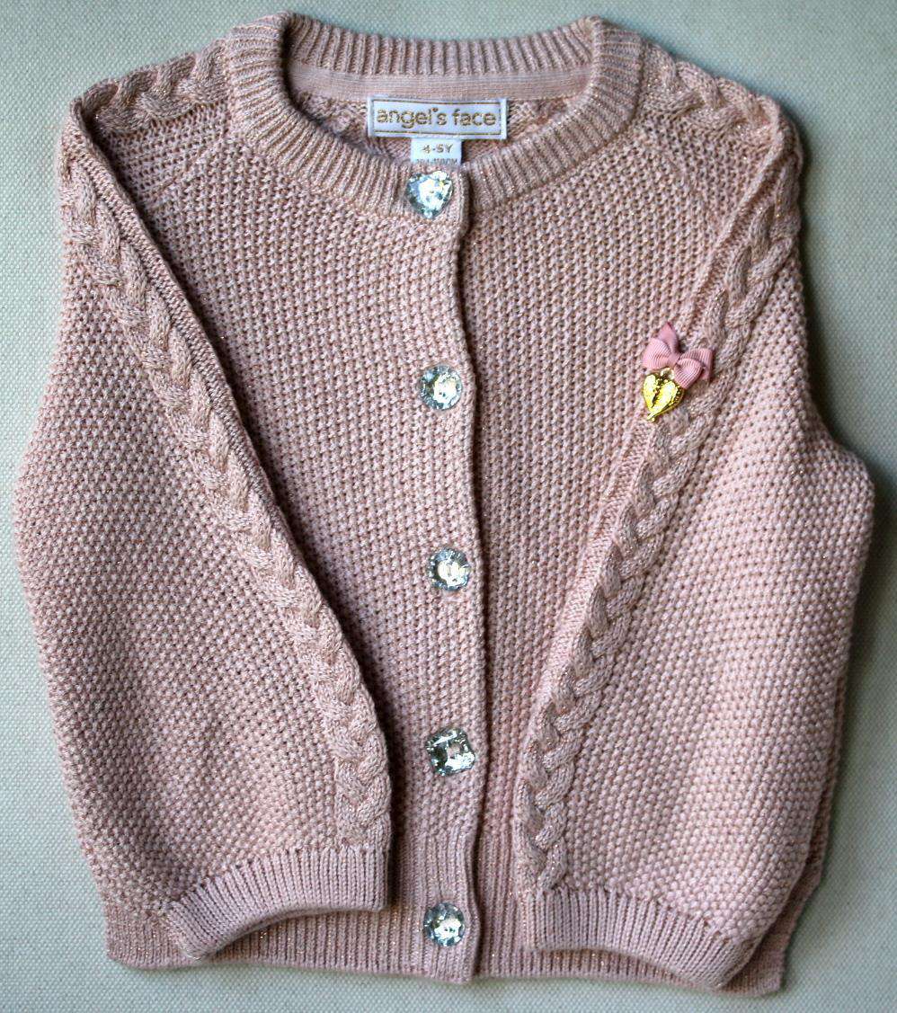 ANGEL'S FACE KIDS GIRLS KNITTED CARDIGAN 4-5 YEARS