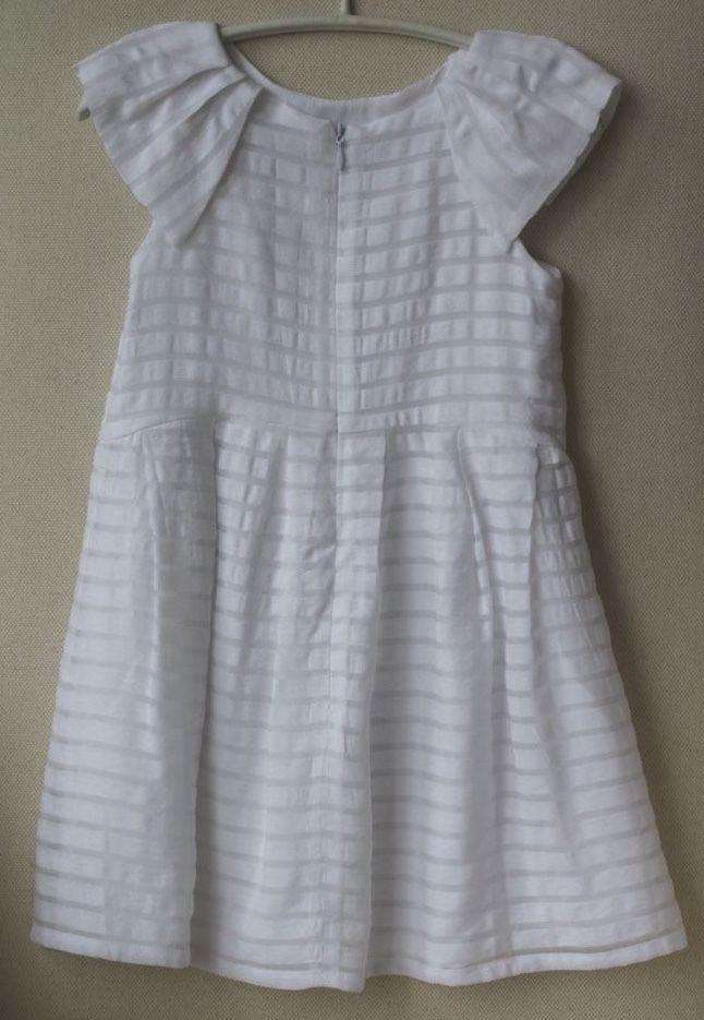 TARTINE ET CHOCOLAT BABY GIRLS WHITE STRIPED ORGANZA DRESS 4 YEARS