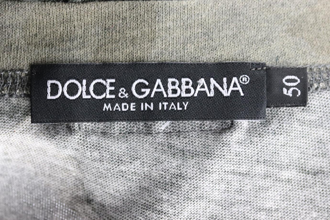 DOLCE AND GABBANA MEN'S CAMOUFLAGE PRINTED COTTON TOP IT 50 UK/US CHEST 40