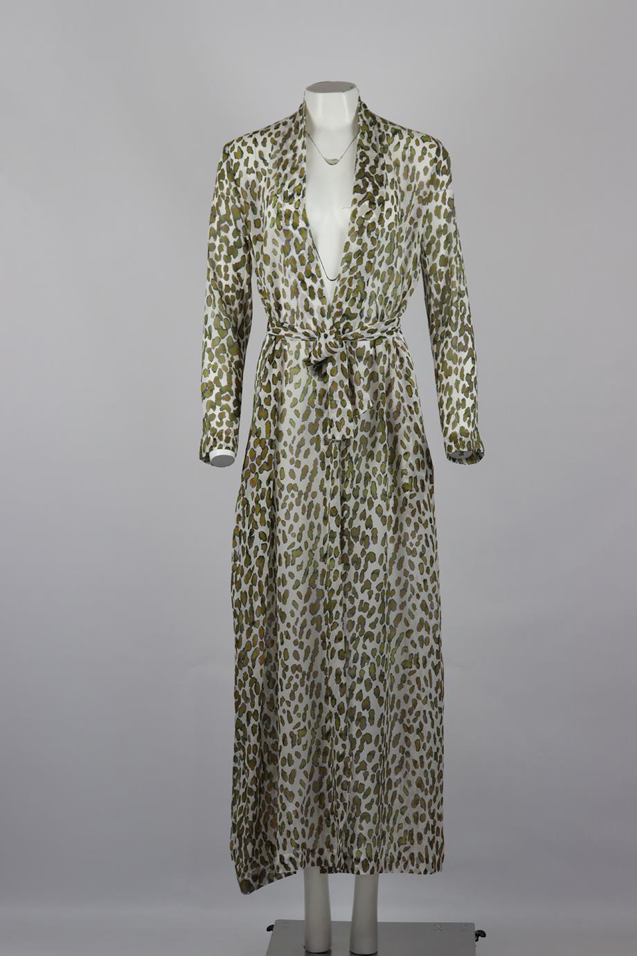 ON THE ISLAND BELTED PRINTED SILK ROBE IT 40 UK 8