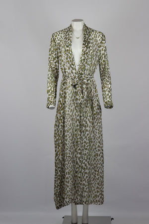 ON THE ISLAND BELTED PRINTED SILK ROBE IT 40 UK 8