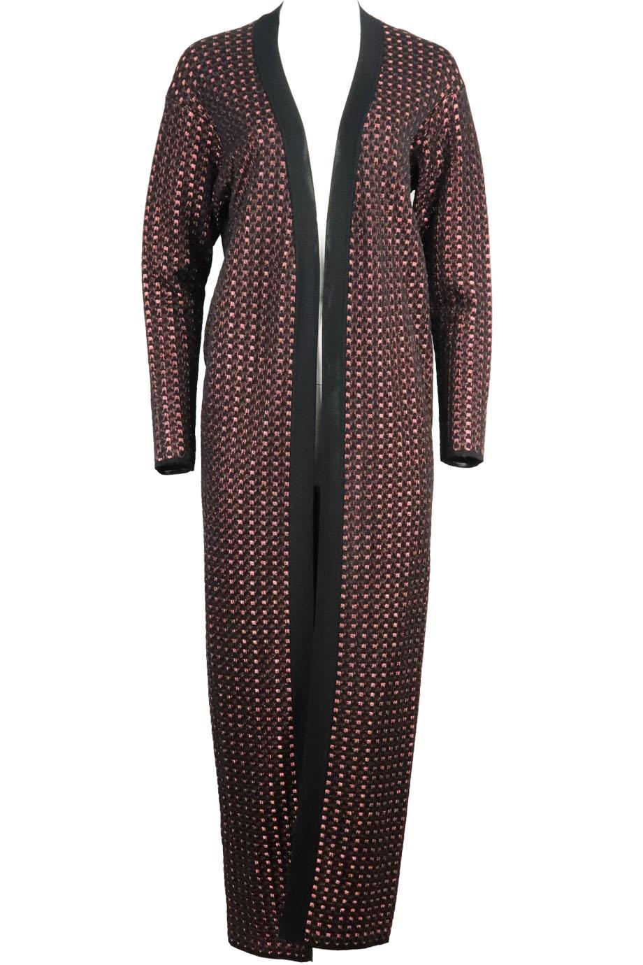 AZZEDINE ALAÏA METALLIC JACQUARD KNIT CARDIGAN