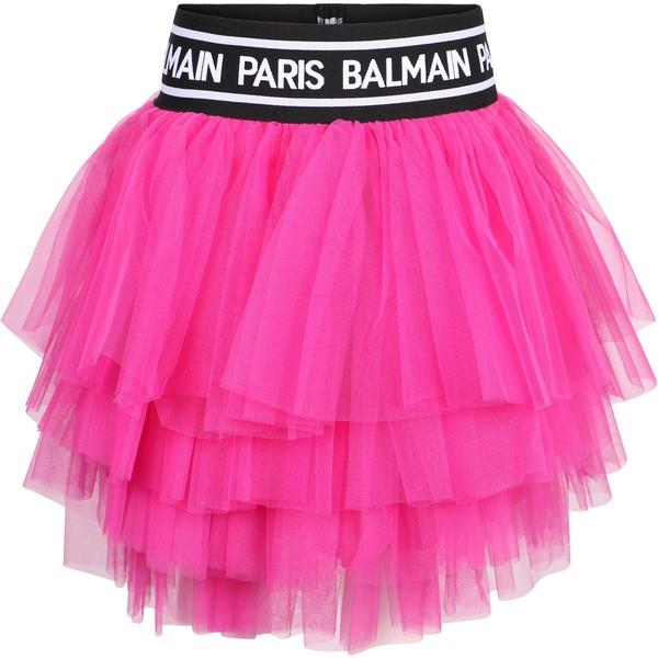 BALMAIN KIDS GIRLS LOGO TULLE SKIRT 6 YEARS