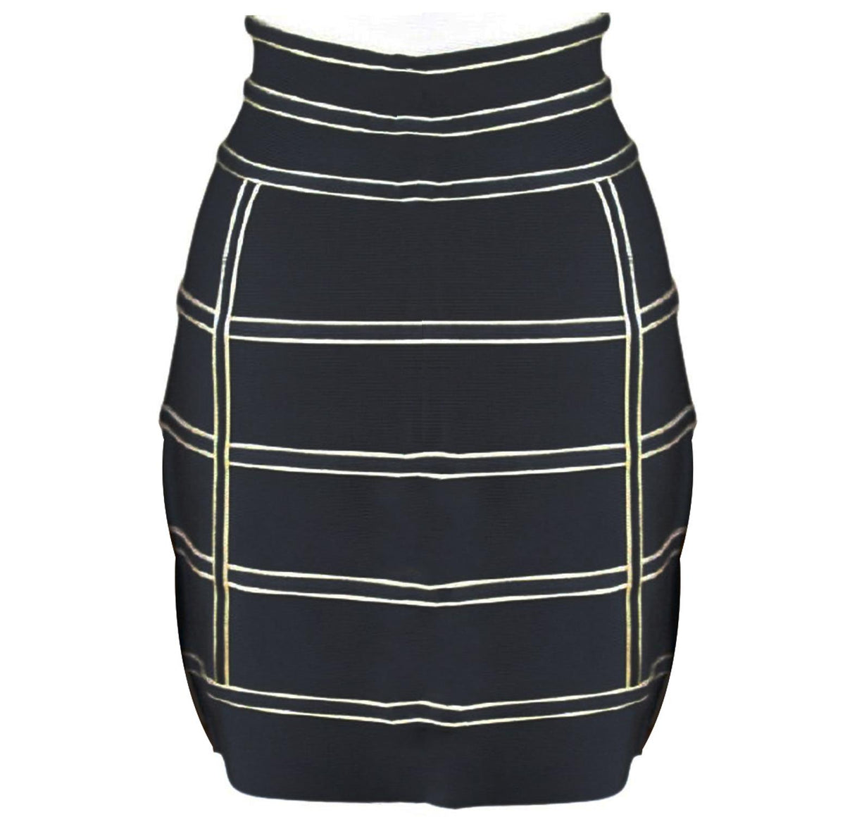 BALMAIN BLACK GOLD PIPING SKIRT FR 38 UK 10