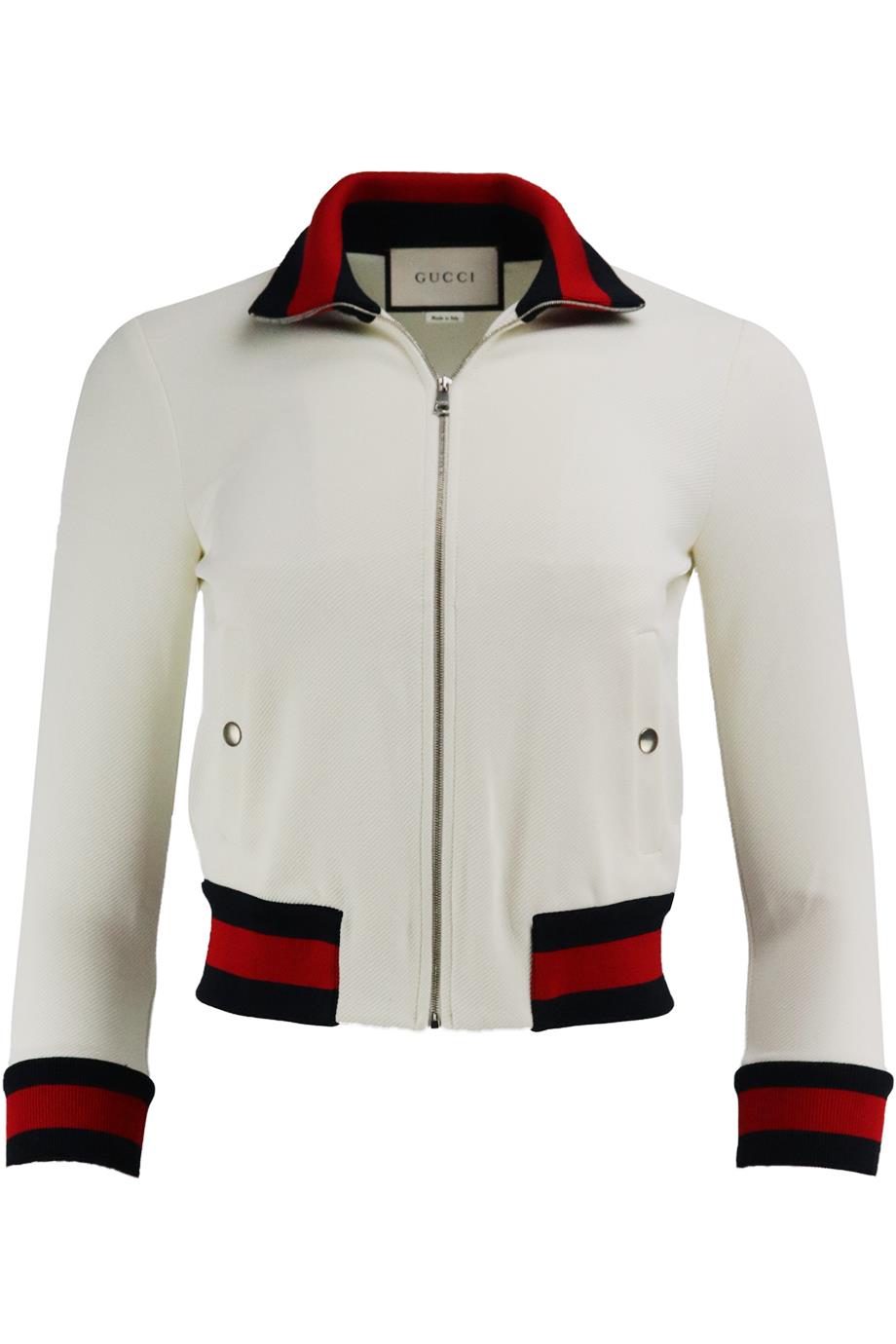 GUCCI STRIPED TWILL BOMBER JACKET XXSMALL